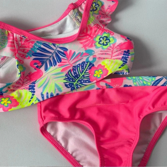 Wonder Nation Baby Toddler Girl Palm Bikini Swimsuit 2T - Picture 2 of 7